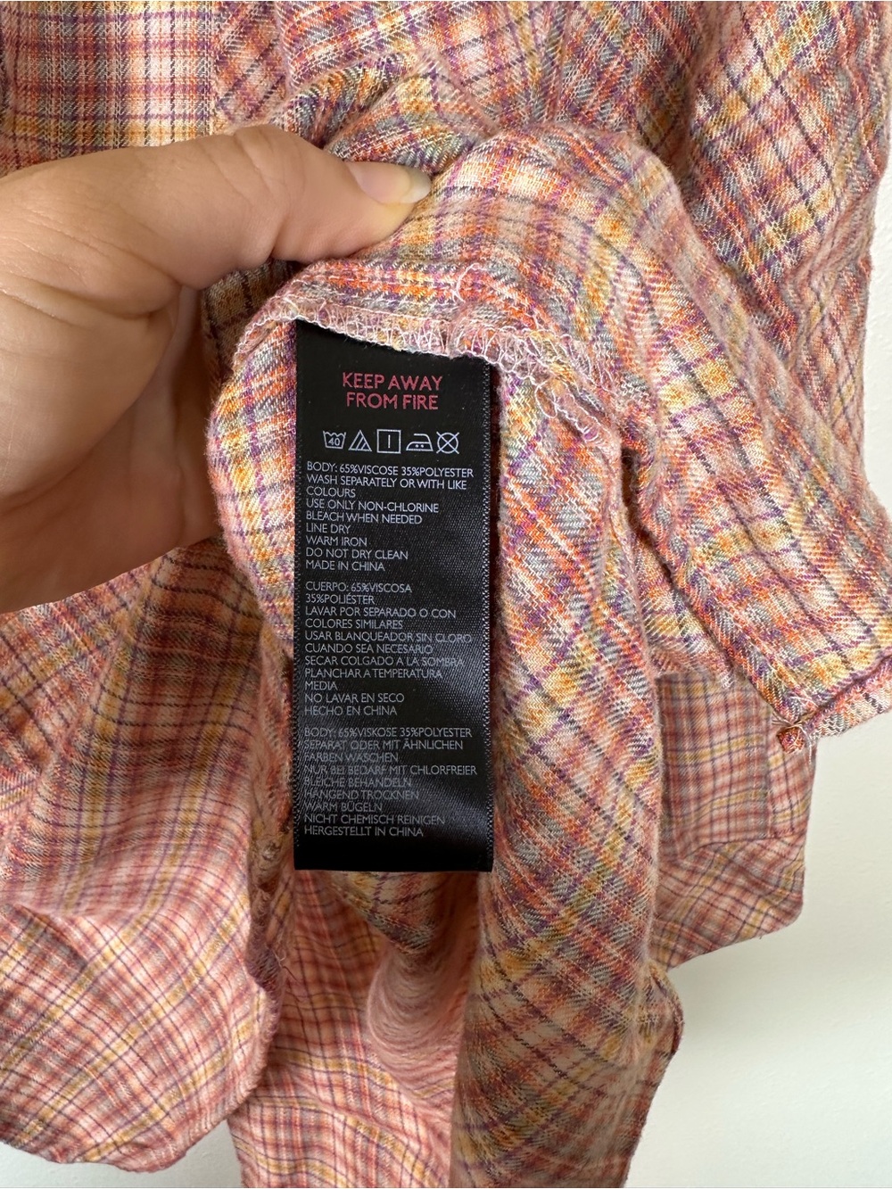 BDG Urban Outfitters Women XL Relaxed Oversized Brendan Pink Plaid Flannel Shirt - Picture 5 of 6